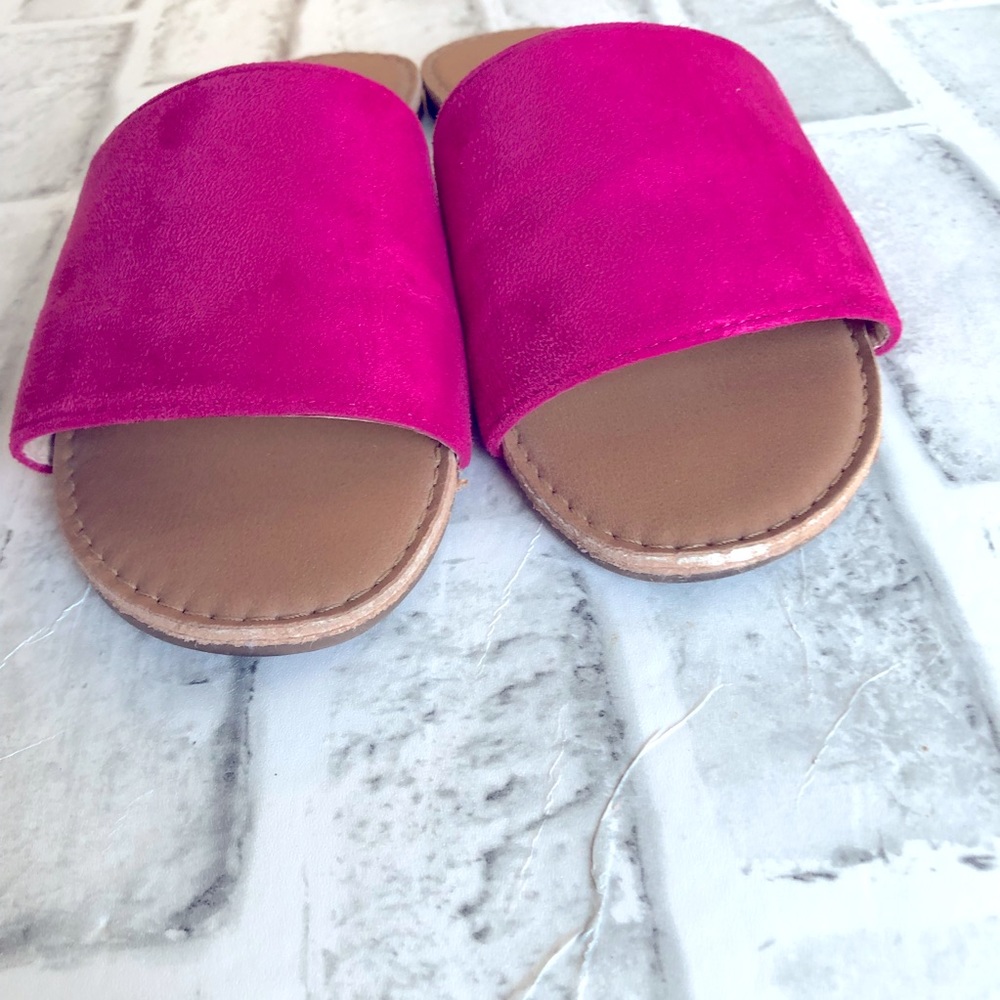 Lulus fuchsia slide sandals Sz 5.5 - Picture 4 of 5